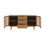 Wava - Buffet En Bois De Manguier Et Cannage