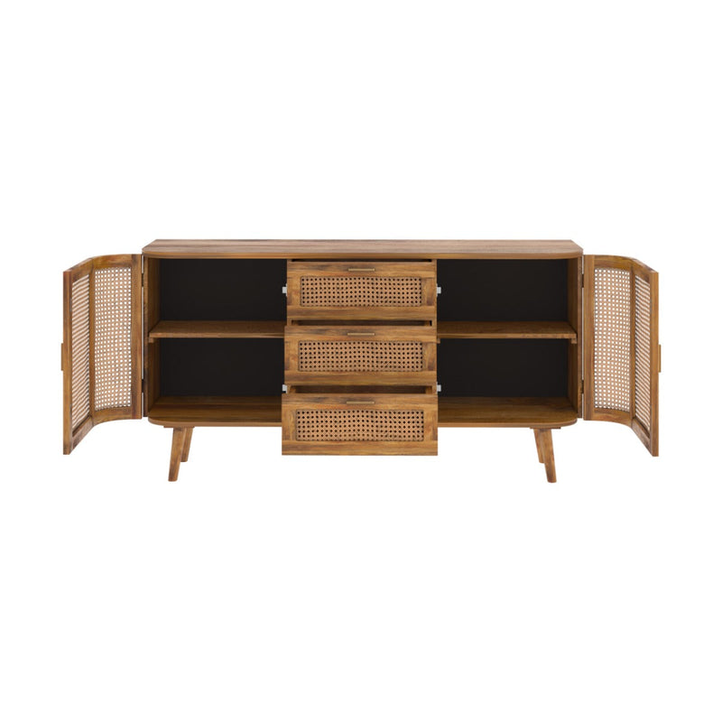 Buffet Wava 2 portes et 3 tiroirs en cannage