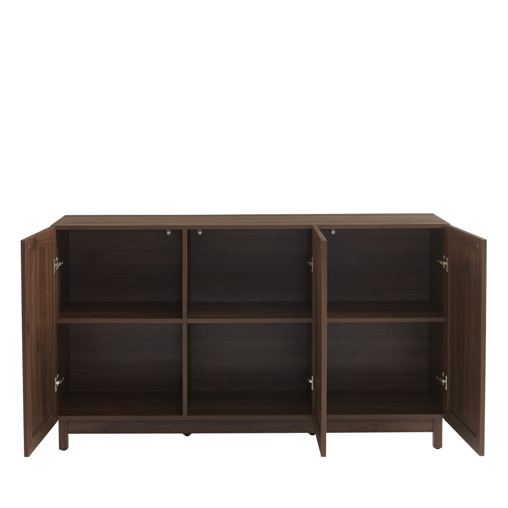 Estela - 3-Door Sideboard - Wood - Dark Wood