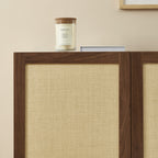 Estela - 3-Door Sideboard - Wood - Dark Wood