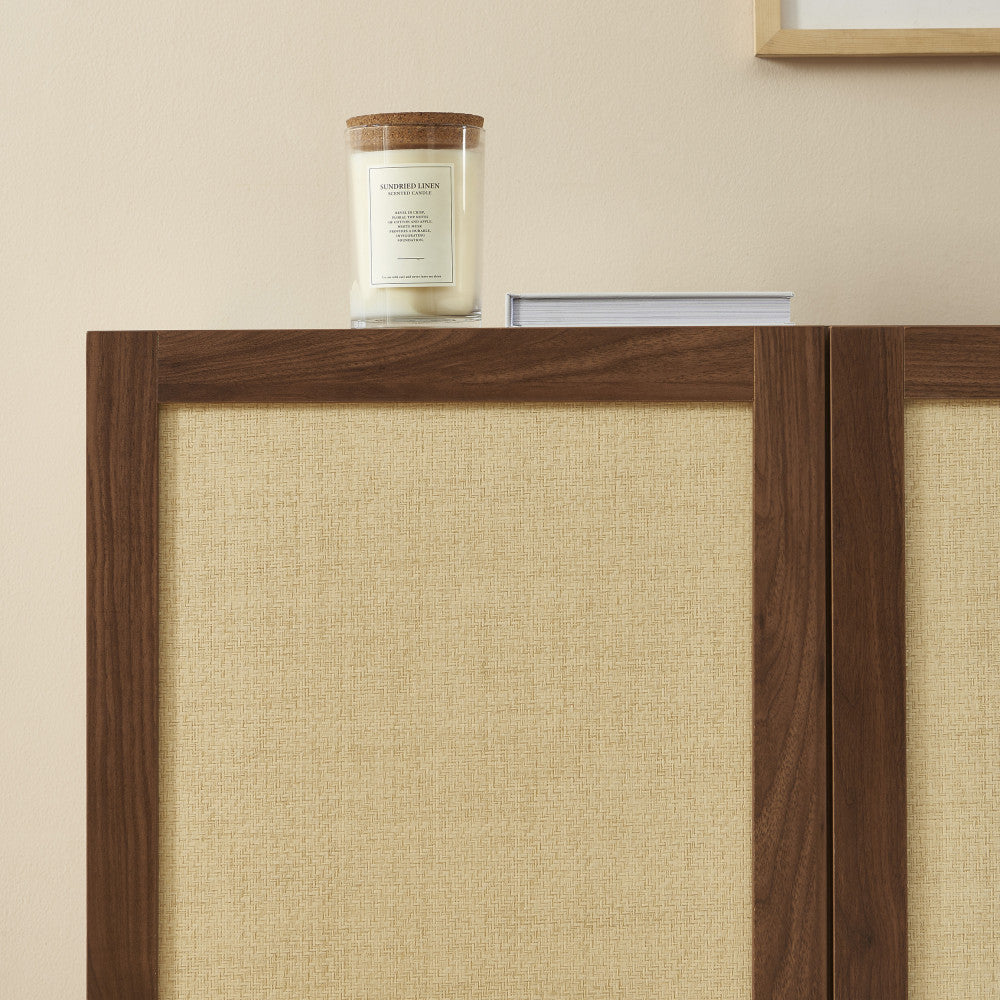 Estela - 3-Door Sideboard - Wood - Dark Wood