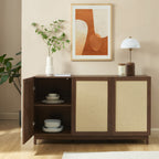Estela - 3-Door Sideboard - Wood - Dark Wood