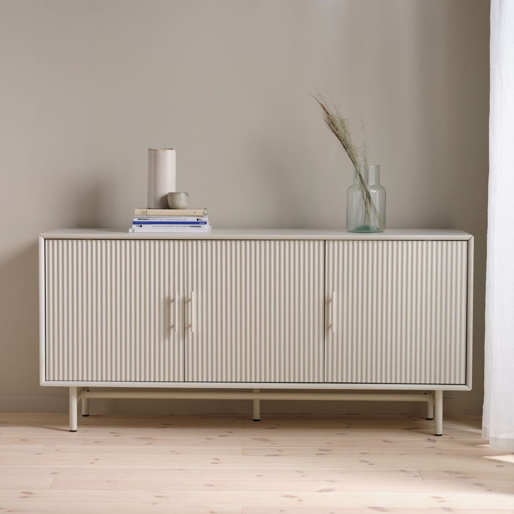 Jura - Aparador de 3 puertas - Madera y metal - Greige