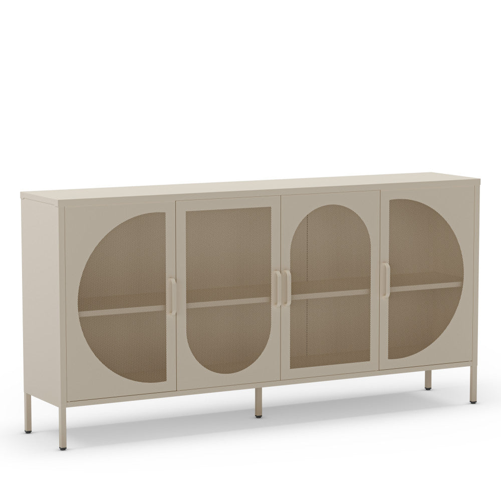 Zio - Buffet 4 Portes - Métal - Beige