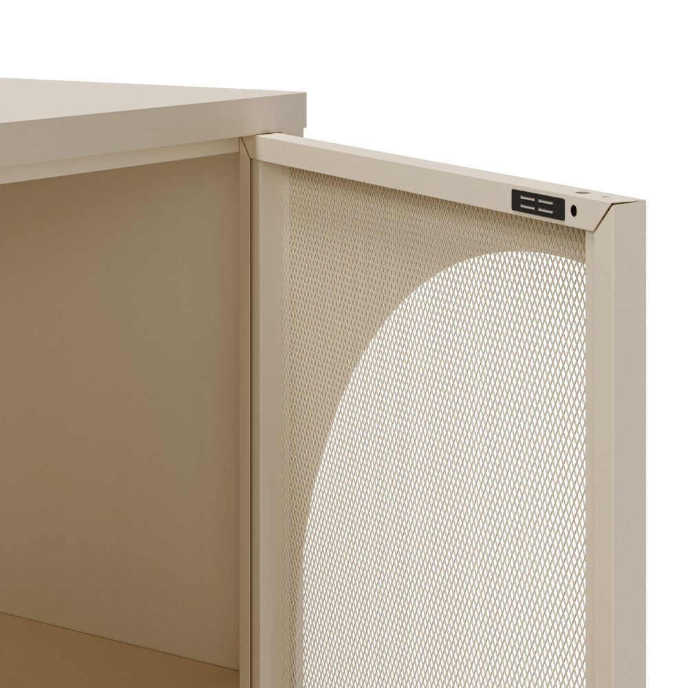 Zio - Buffet 4 Portes - Métal - Beige