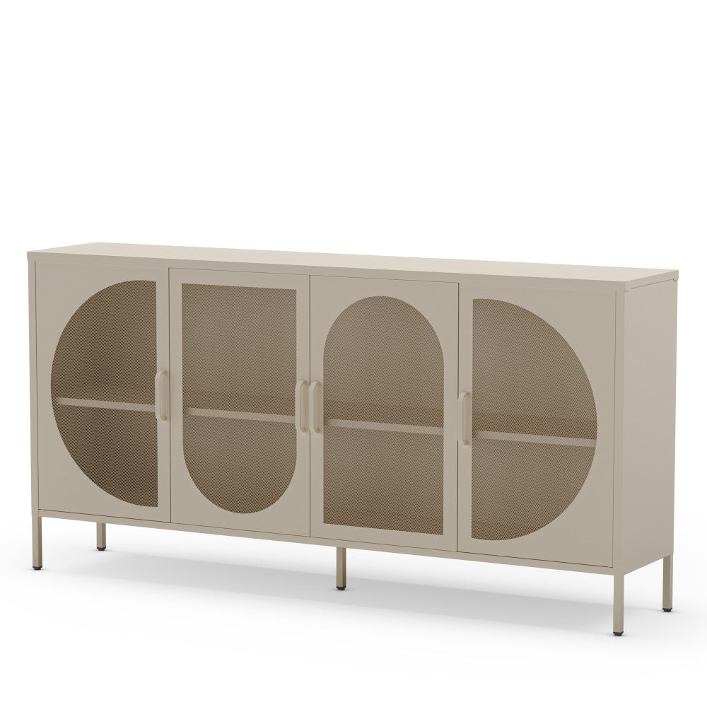 Zio - Buffet 4 Portes - Métal - Beige