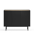 Arista - Aparador - Madera 3 Puertas 3 Cajones - Negro