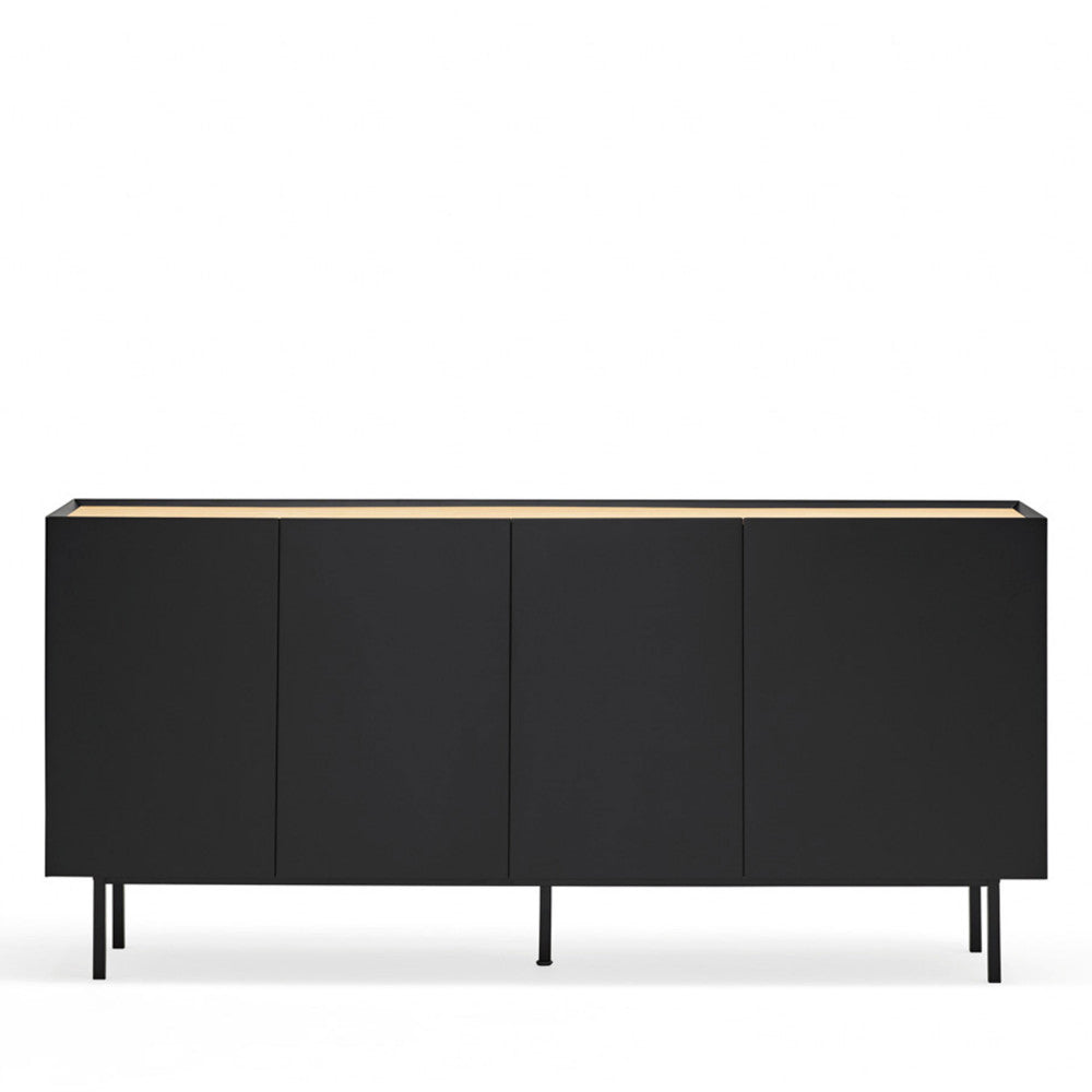 Arista - Aparador - Madera 4 Puertas 3 Cajones - Negro