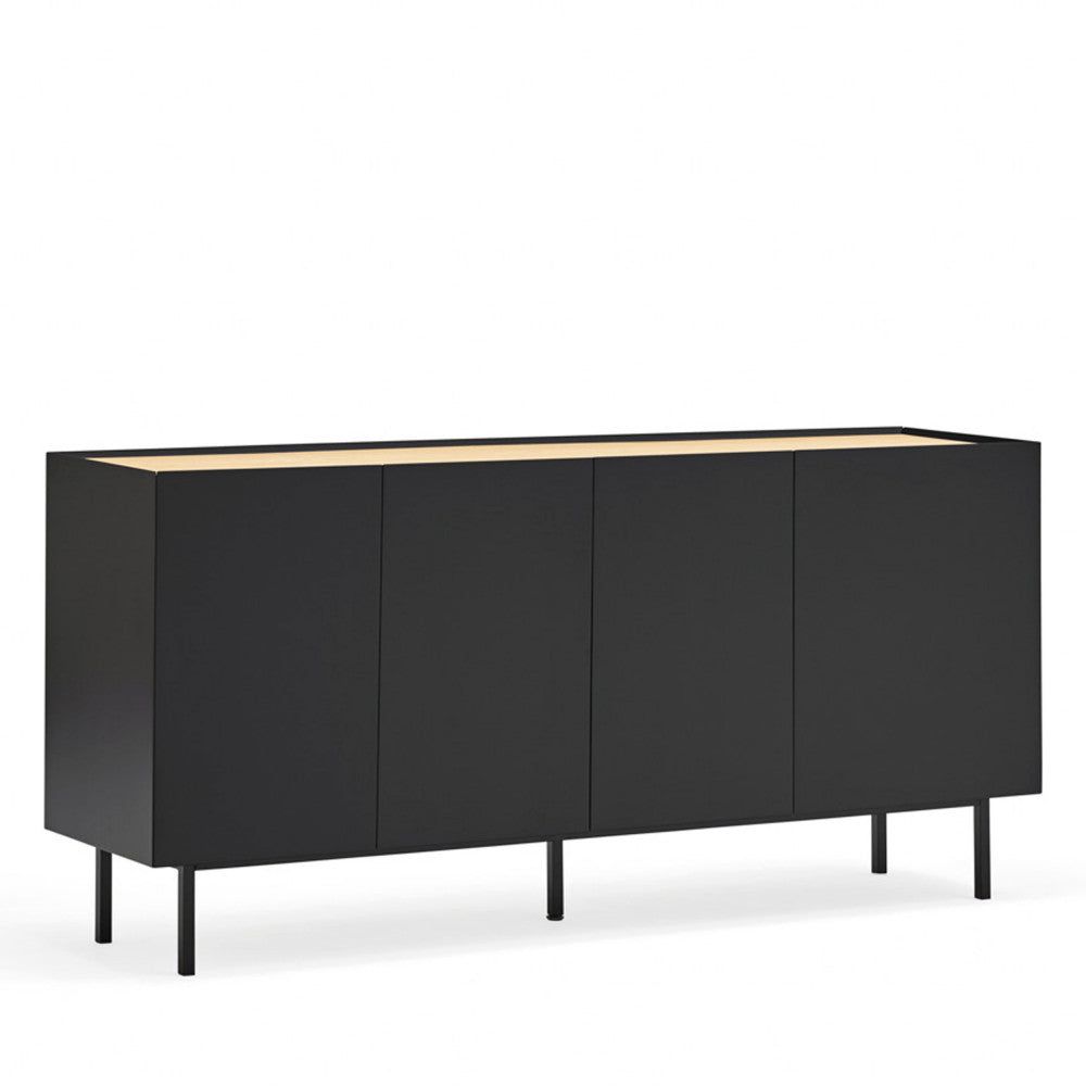 Arista - Aparador - Madera 4 Puertas 3 Cajones - Negro