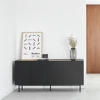 Arista - Aparador - Madera 4 Puertas 3 Cajones - Negro