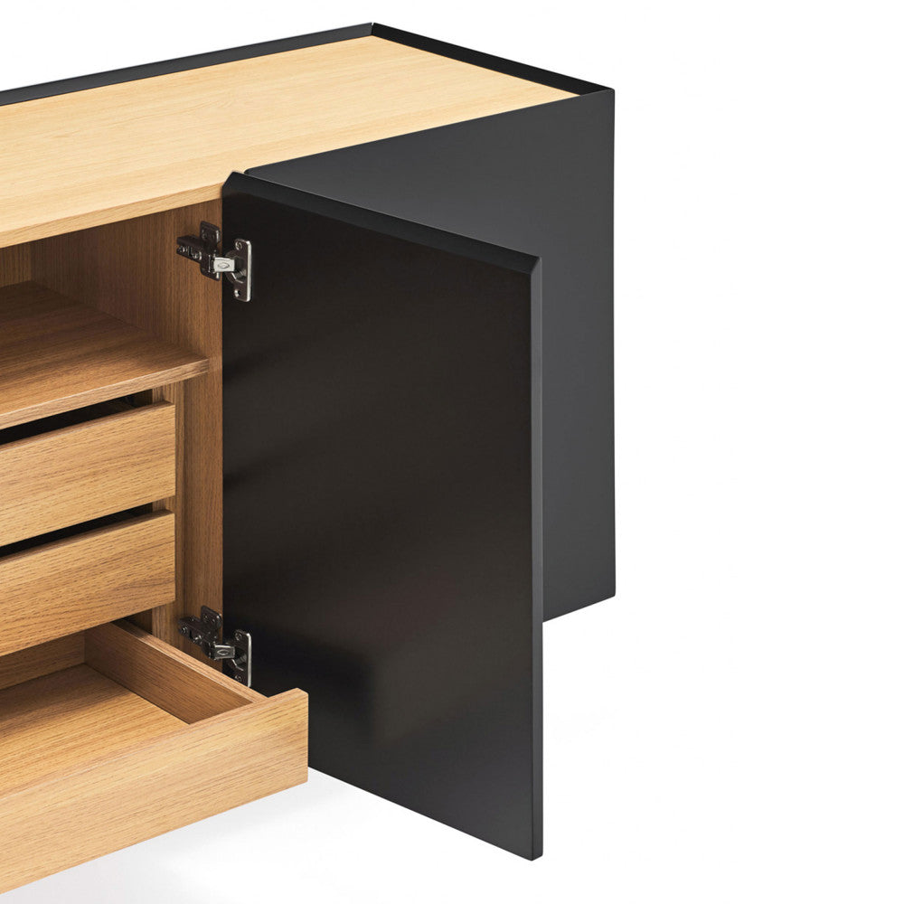 Arista - Aparador - Madera 4 Puertas 3 Cajones - Negro