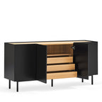 Arista - Aparador - Madera 4 Puertas 3 Cajones - Negro