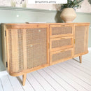 Buffet Wava 2 portes et 3 tiroirs en cannage