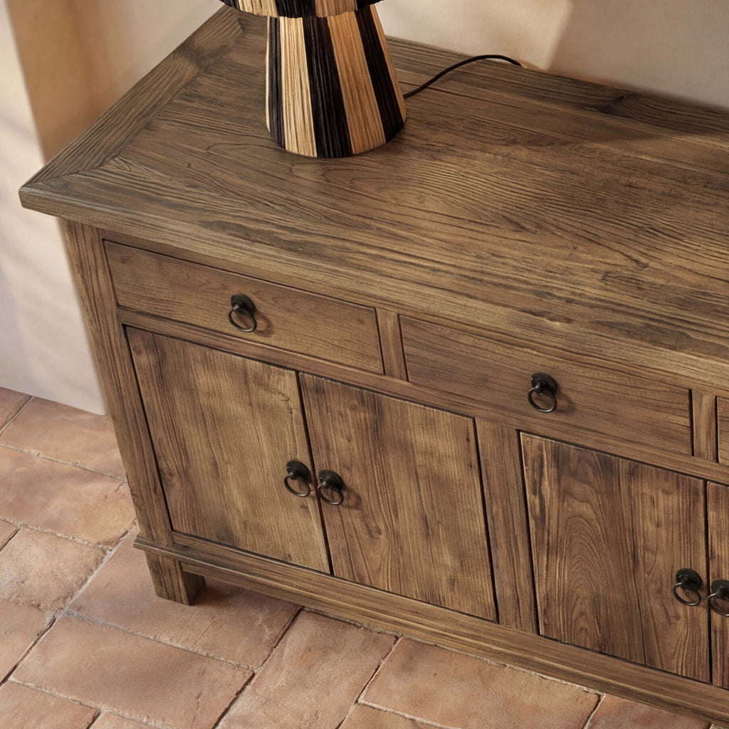 Mastic - Buffet En Bois Recyclé 3 Portes Et 4 Tiroirs