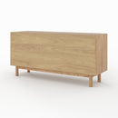 Buffet Delya en bois massif de mindi et rotin