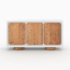 Eden - Aparador De Hormigón Blanco Roto Y Madera De Acacia