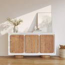 Buffet Eden en béton blanc cassé et bois d'acacia
