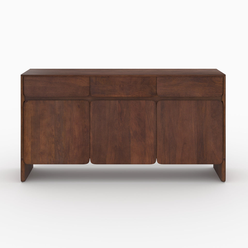 Achille - Buffet En Bois De Manguier Avec 3 Portes Et 3 Tiroirs