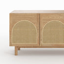 Buffet Delya en bois massif de mindi et rotin