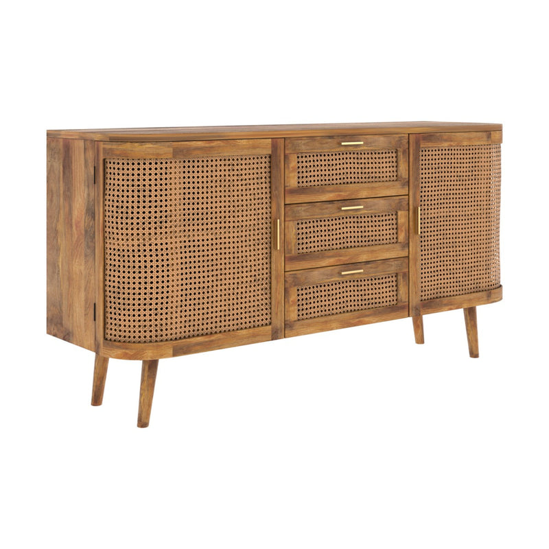 Buffet Wava 2 portes et 3 tiroirs en cannage