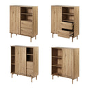 Buffet Haut 1 Porte Coulissante Et 2 Tiroirs - Lenny - Décor Bois