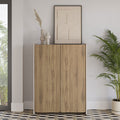 Enara - Buffet Haut 2 Portes - Bois - Bois foncé