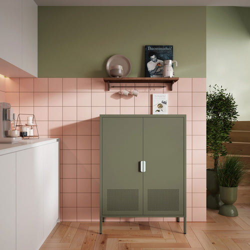 Adel - Buffet Haut 2 Portes - Métal - Vert