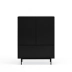 Sierra - Tall Sideboard - Wood 2 Doors 2 Drawers - Black