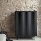 Sierra - Tall Sideboard - Wood 2 Doors 2 Drawers - Black