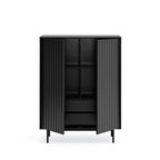 Sierra - Tall Sideboard - Wood 2 Doors 2 Drawers - Black