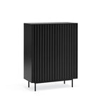 Sierra - Tall Sideboard - Wood 2 Doors 2 Drawers - Black