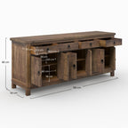 Mastic - Buffet En Bois Recyclé 3 Portes Et 4 Tiroirs