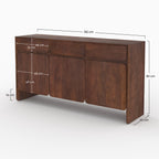 Achille - Buffet En Bois De Manguier Avec 3 Portes Et 3 Tiroirs
