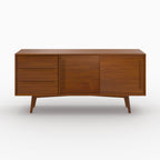 Waya - Teak Wood Sideboard, 2 Sliding Doors and 3 Drawers