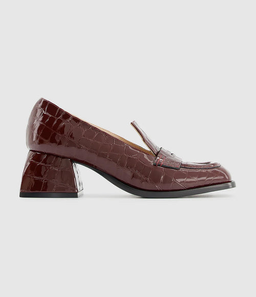 Nodaleto - Mocassins Bulla Cara 50 Cuir Bordeaux Croco - Femme