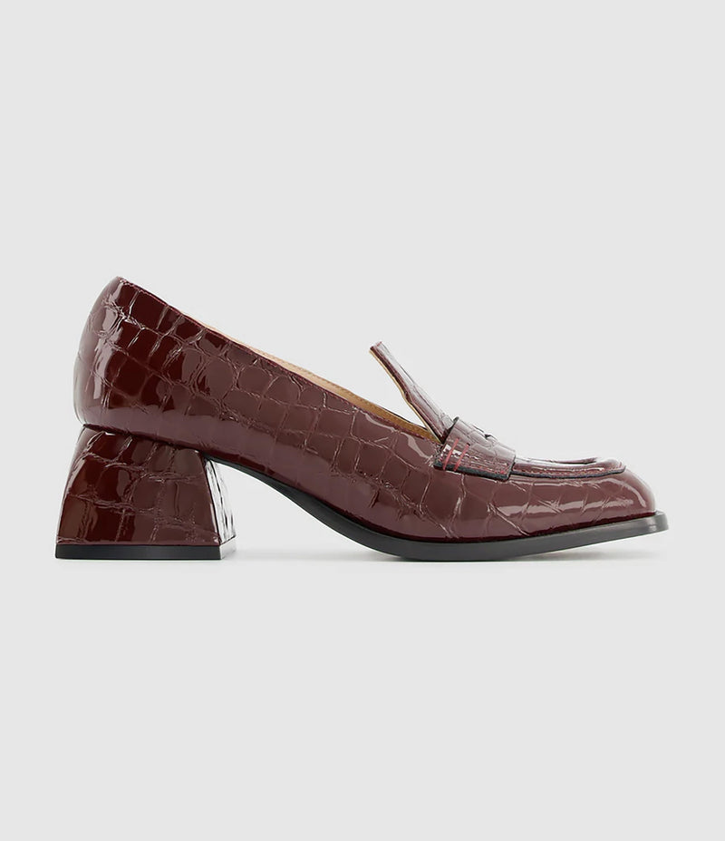 Nodaleto - Mocassins Bulla Cara 50 Cuir Bordeaux Croco - Femme