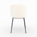 Lot de 2 chaises Bulle en tissu doux blanc, pieds métal noir