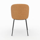 Lot de 2 chaises Bulle en tissu jaune moutarde, pieds métal noir