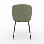 Bulle - Conjunto de 2 sillas de tela verde caqui, patas de metal negro