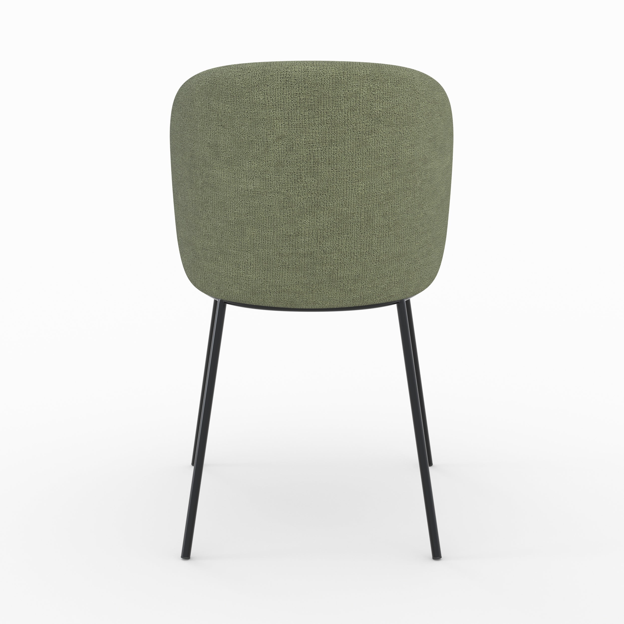 Bulle - Conjunto de 2 sillas de tela verde caqui, patas de metal negro