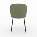 Lot de 2 chaises Bulle en tissu vert kaki, pieds métal noir
