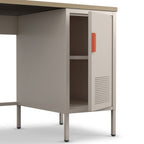 Adel - 1-Door Desk - Metal - Beige