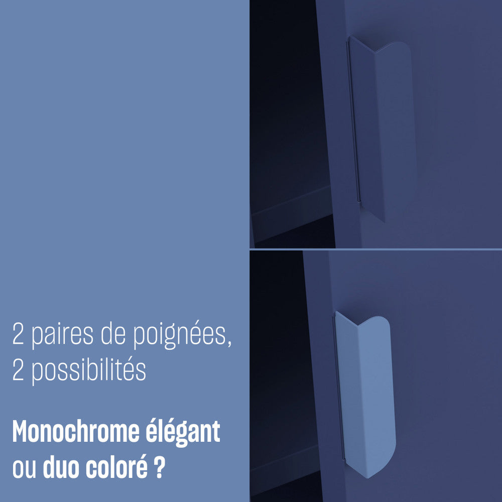 Adel - 1-Door Desk - Metal - Blue