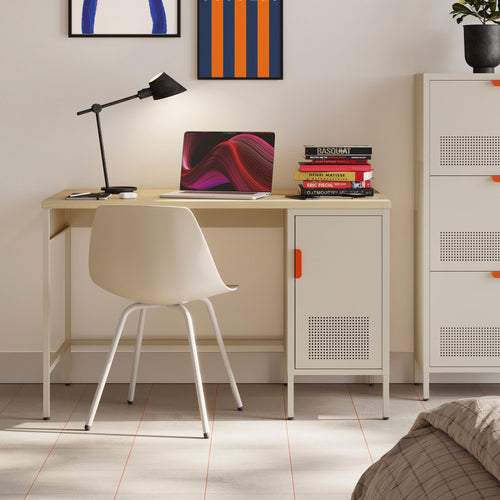 Adel - Bureau 1 Porte - Métal - Beige