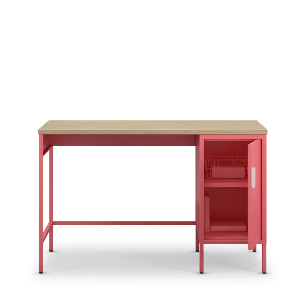 Adel - Bureau 1 Porte - Métal - Rose