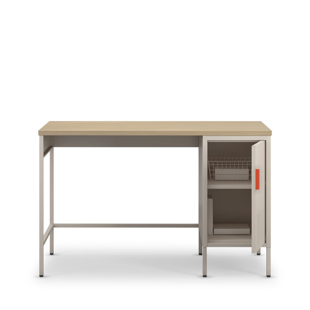 Adel - 1-Door Desk - Metal - Beige