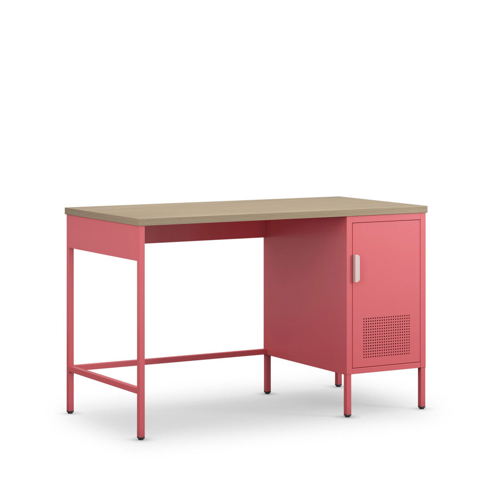 Adel - Bureau 1 Porte - Métal - Rose