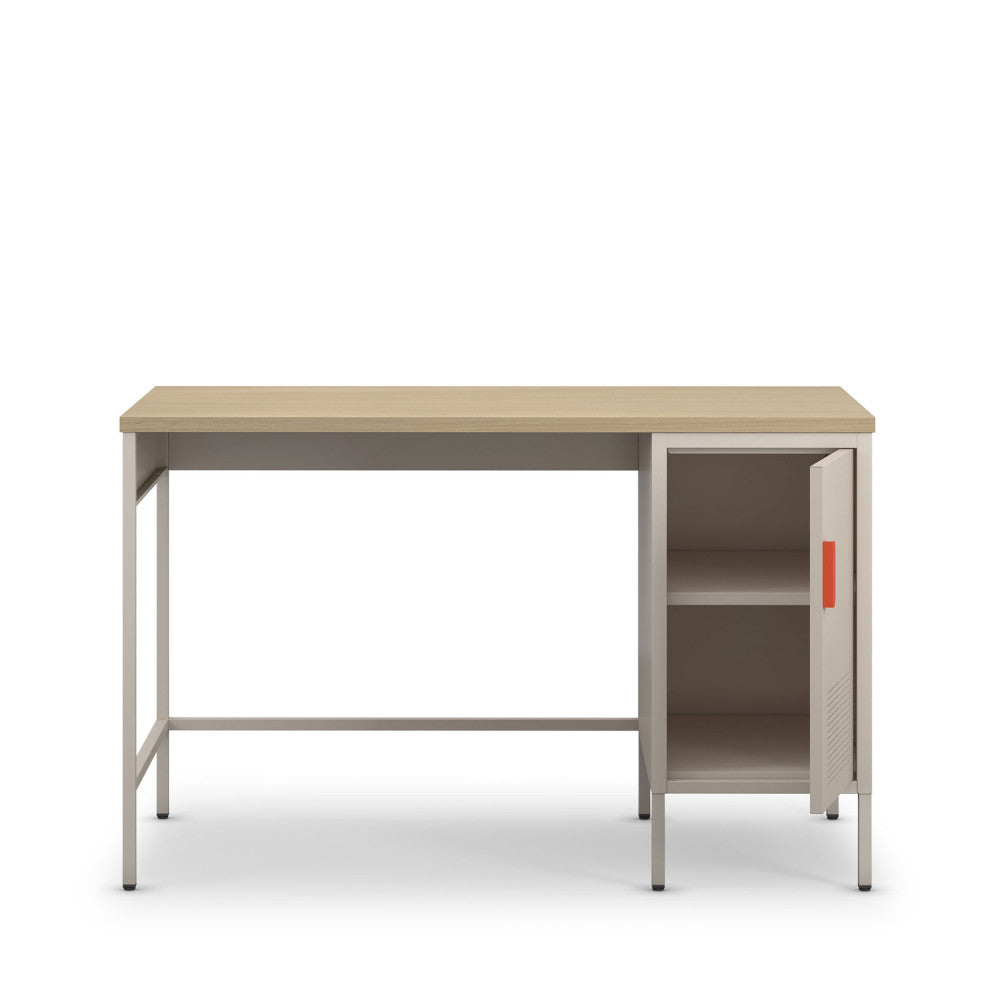 Adel - 1-Door Desk - Metal - Beige