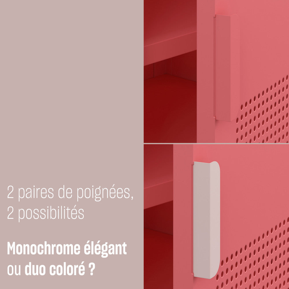 Adel - Bureau 1 Porte - Métal - Rose