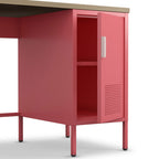 Adel - Bureau 1 Porte - Métal - Rose